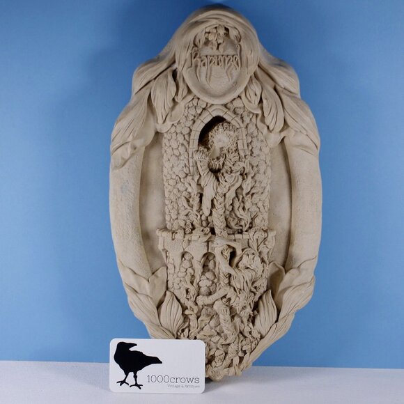 Vintage Rapunzel fairy tale wall hanging ceramic art sculpture hand made - Picture 1 of 7